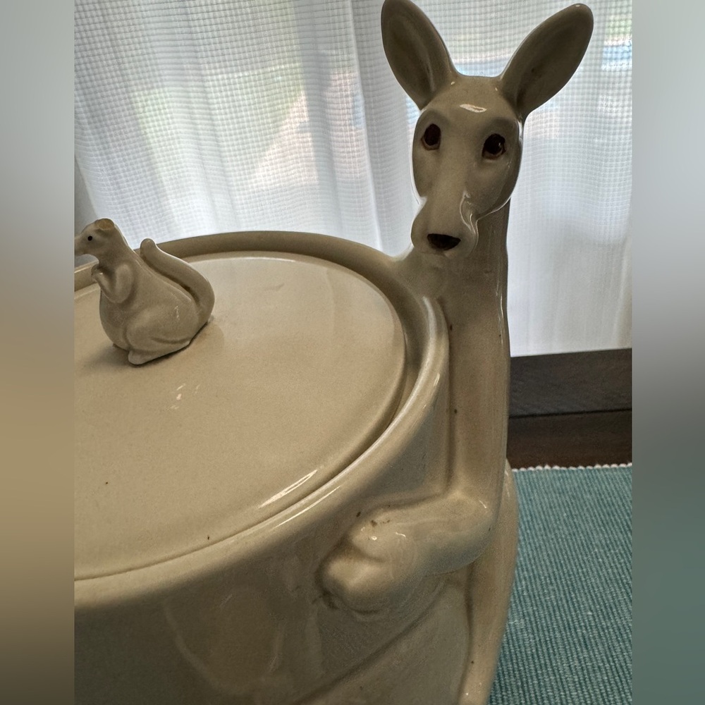 Fitz And Floyd Ceramic Kangaroo Cookie Jar With Lid Vintage Canister Kitchen - Picture 3 of 11
